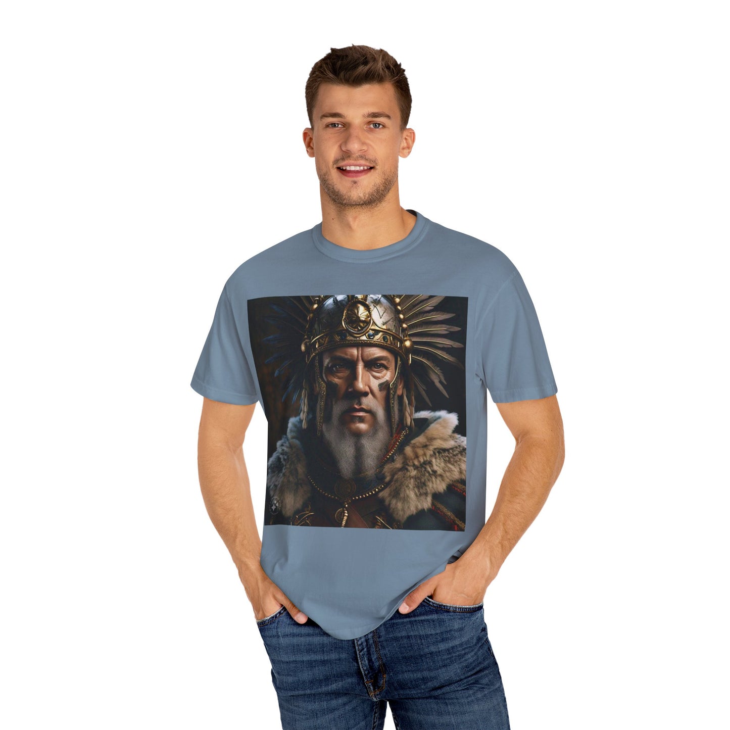 Warrior Spirit Garment-Dyed T-Shirt, Vintage Tee, Unisex Fashion, Gift for Him, Casual Wear, Graphic Top, Everyday Style